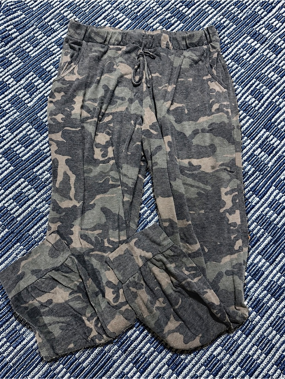 7th Ray Olive & Charcoal Camo Drawstring Joggers